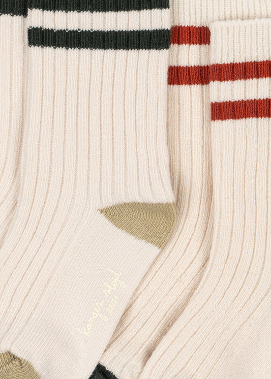 Socken Rib "Green Stripe"