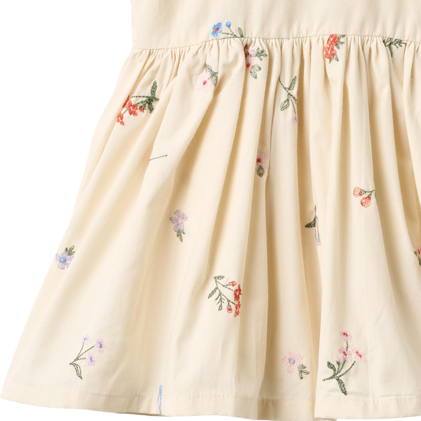 Kleid Pinafore Wrinkle Sienna "Ivory Embroidery Flowers"