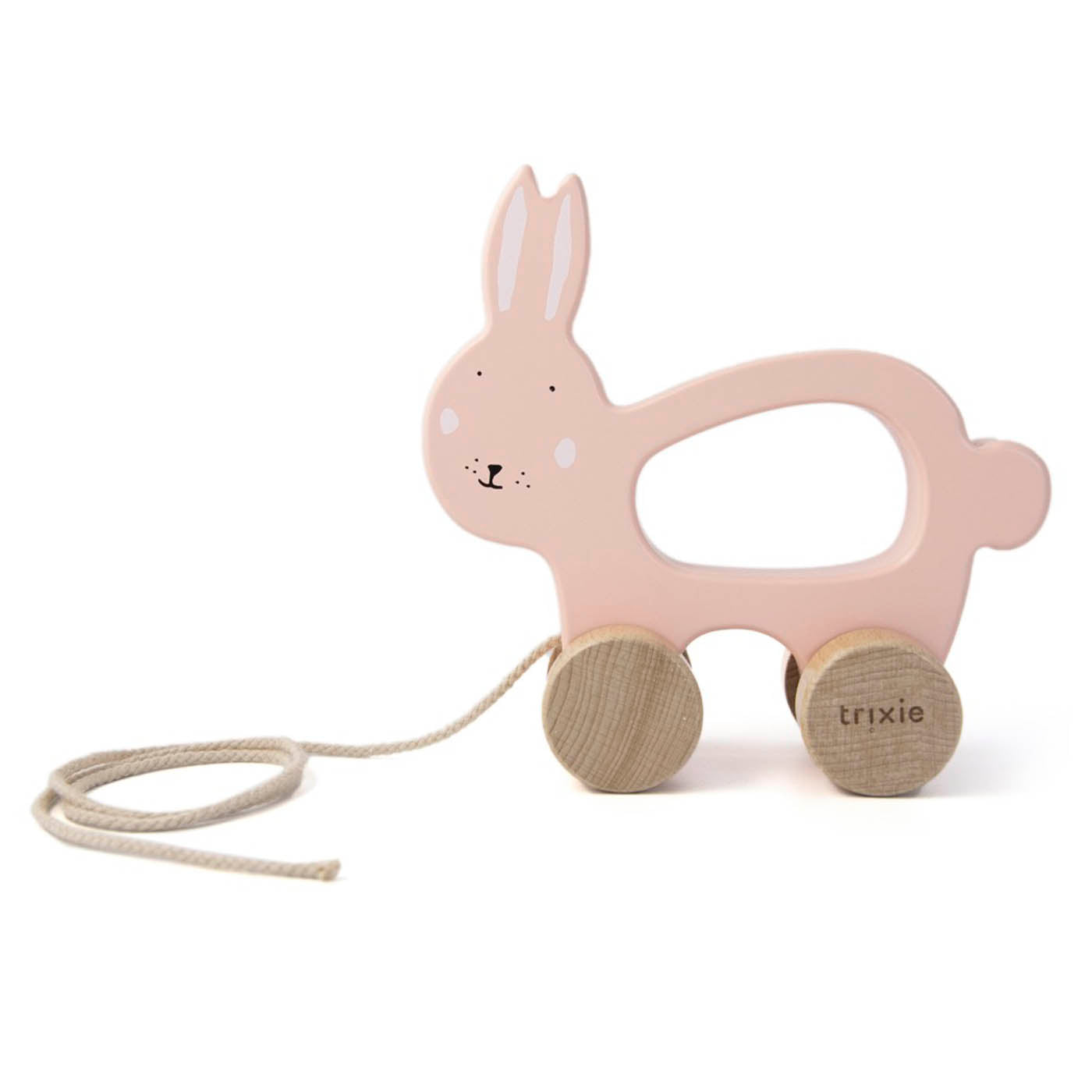 Nachziehtier aus Holz "Mrs. Rabbit"