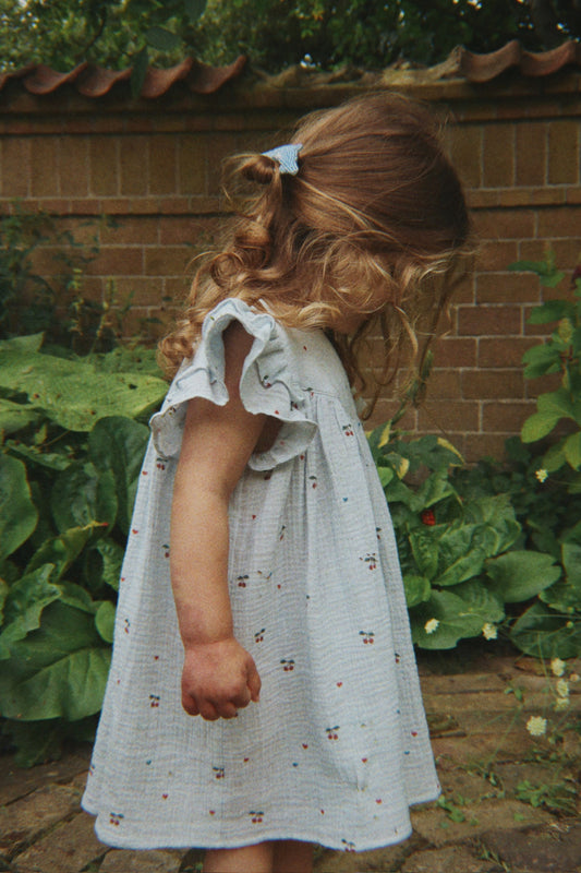 Kleid Coco "Cherry Blue Coeur"
