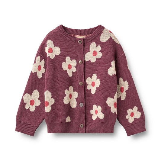 Strickjacke Jaquard Alvilda "eggplant"