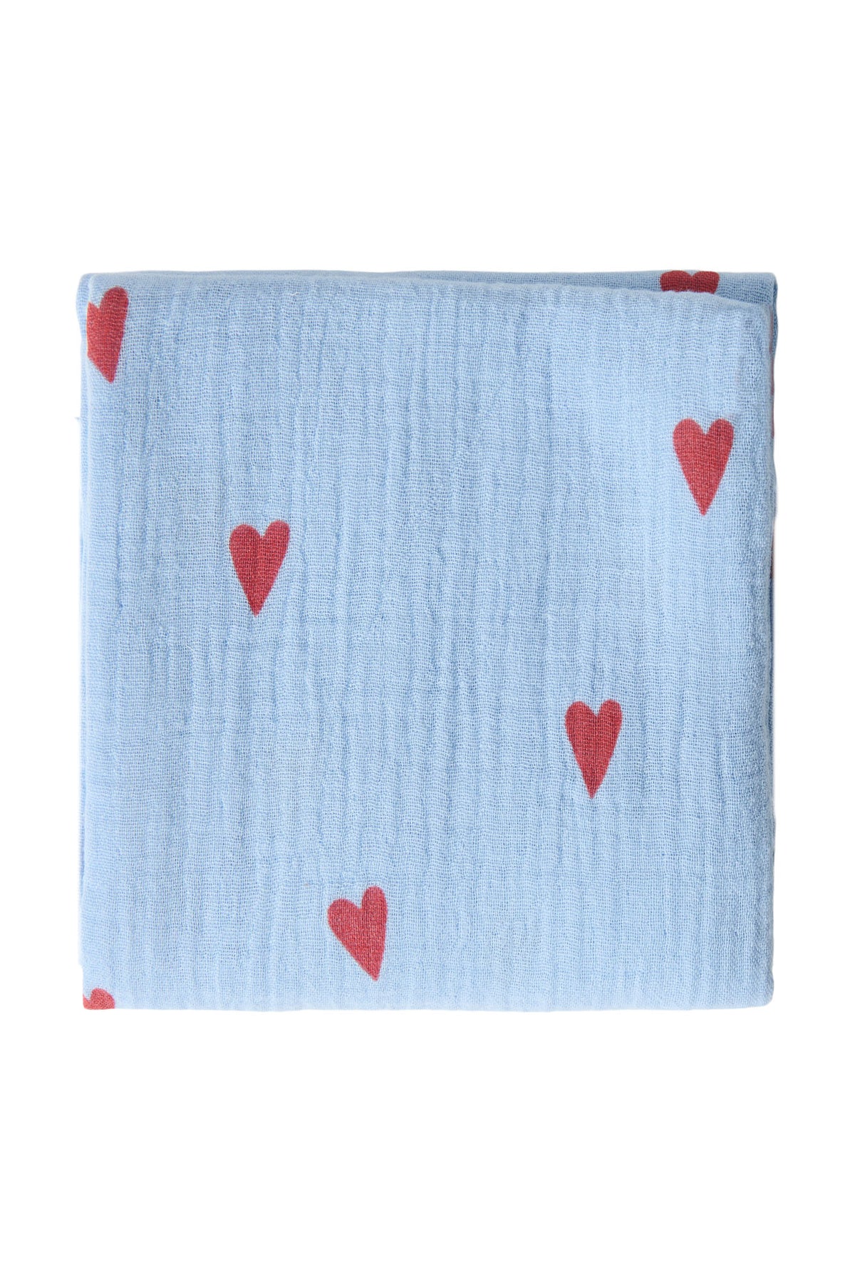 Musselintuch "Light Blue Hearts"
