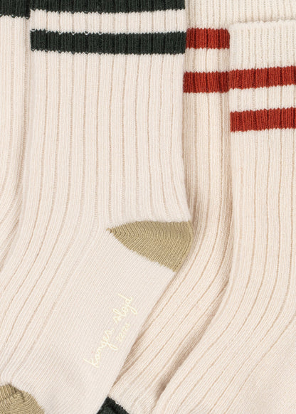 Socken Rib "Green Stripe"