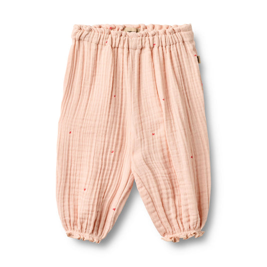 Musselin Hose Petrine "Powder Hearts"