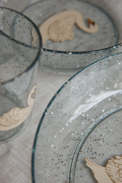 Sparkly Dinner Set "Swan Blue"