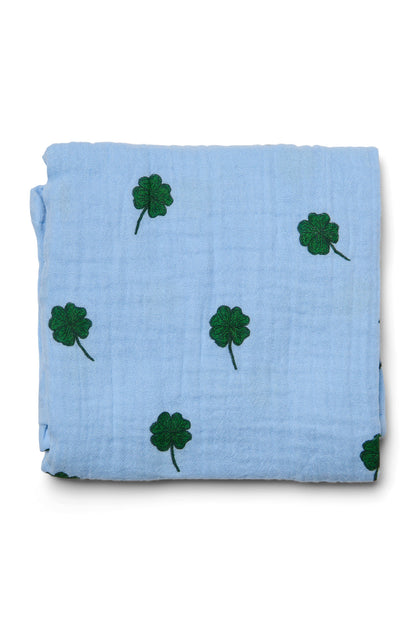 Musselintuch "Light Blue Clover"