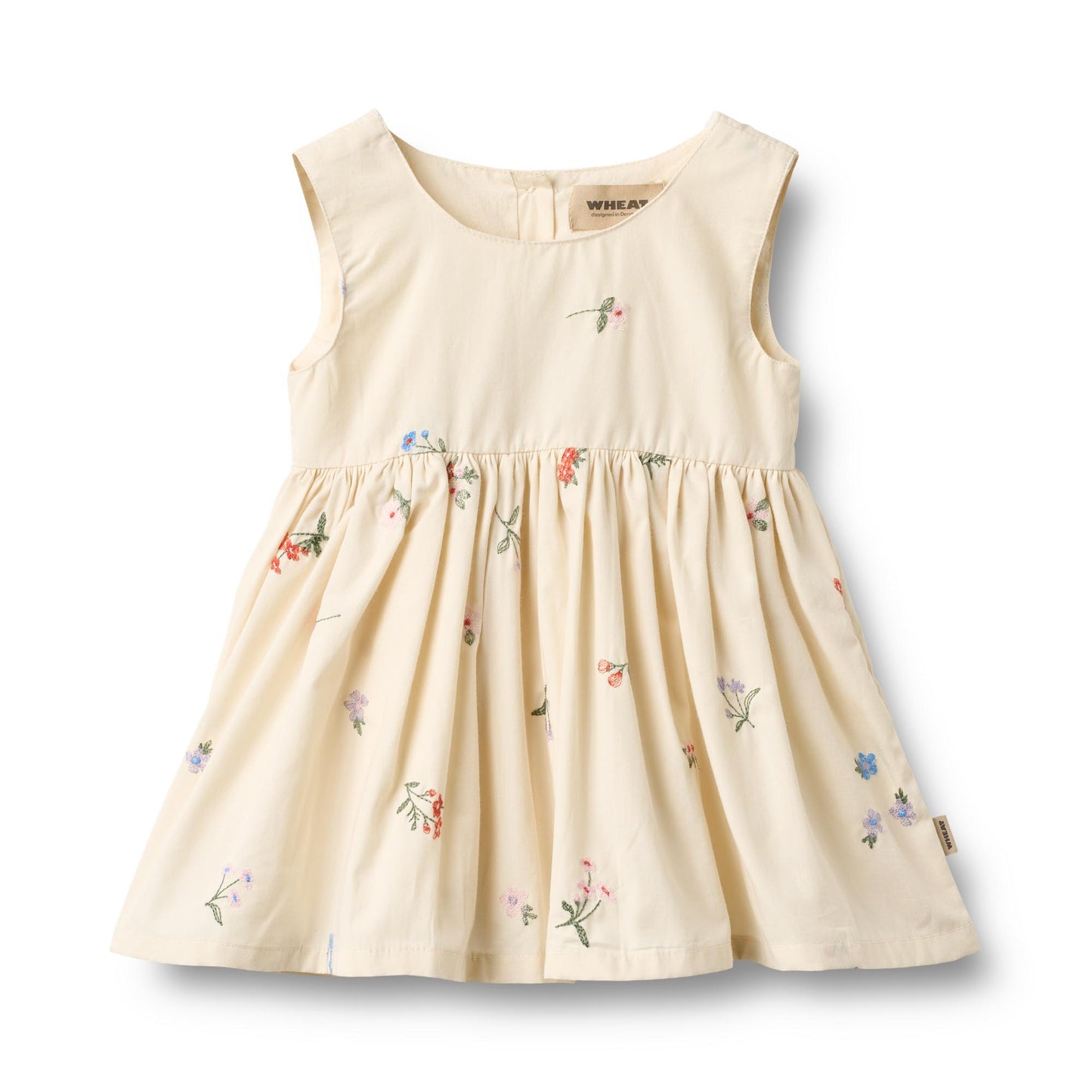 Kleid Pinafore Wrinkle Sienna "Ivory Embroidery Flowers"