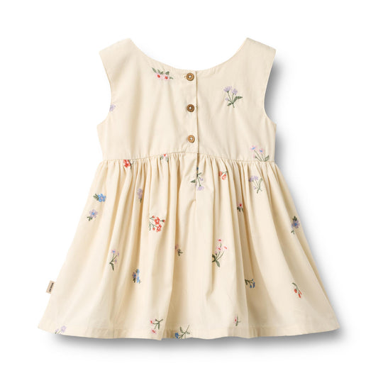 Kleid Pinafore Wrinkle Sienna "Ivory Embroidery Flowers"