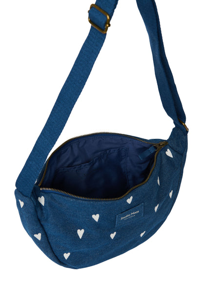 Fanny Pack "Dark Blue Hearts Denim"