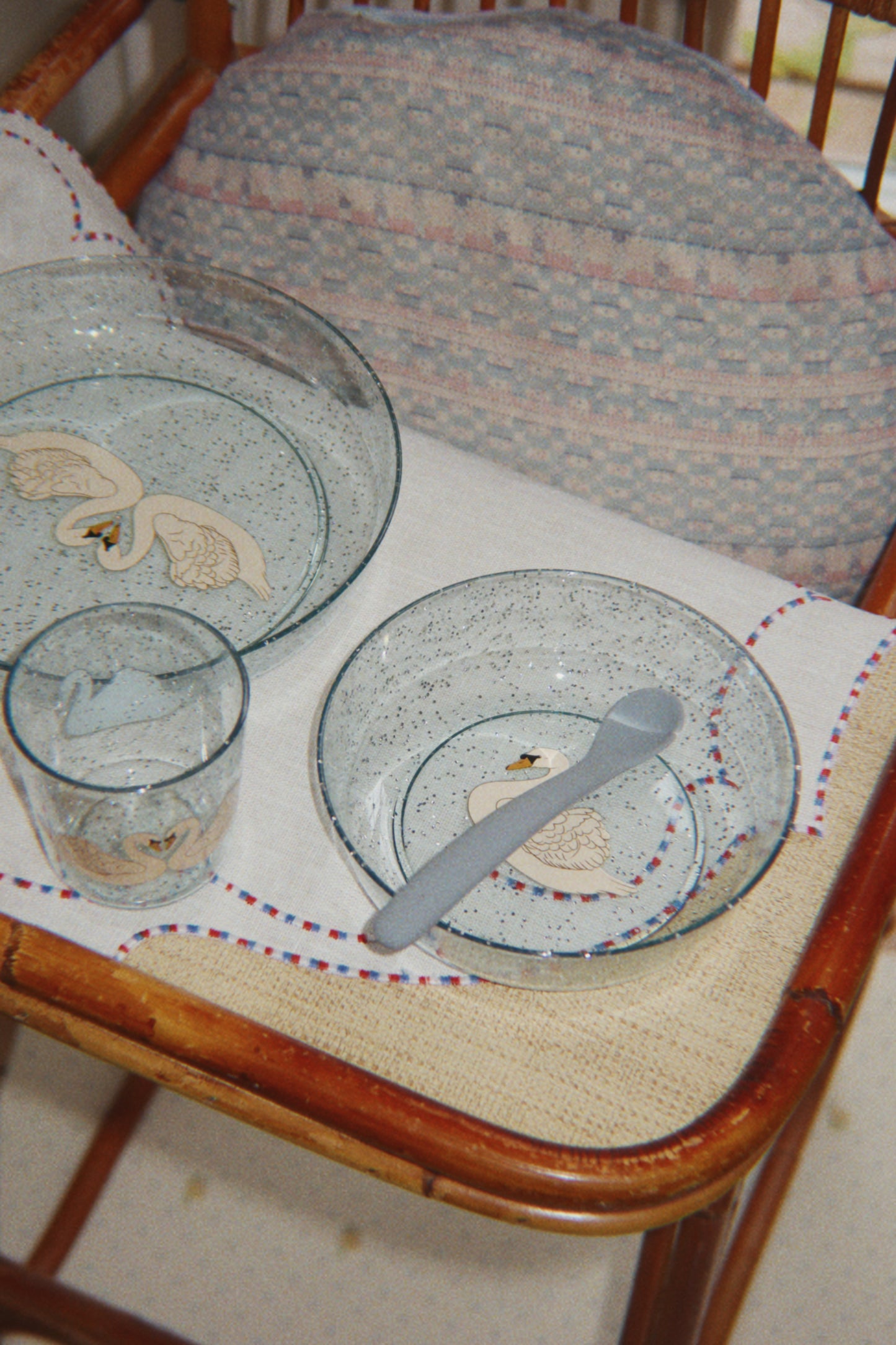 Sparkly Dinner Set "Swan Blue"