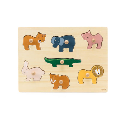 Einlege-Puzzle aus Holz mit Tieren