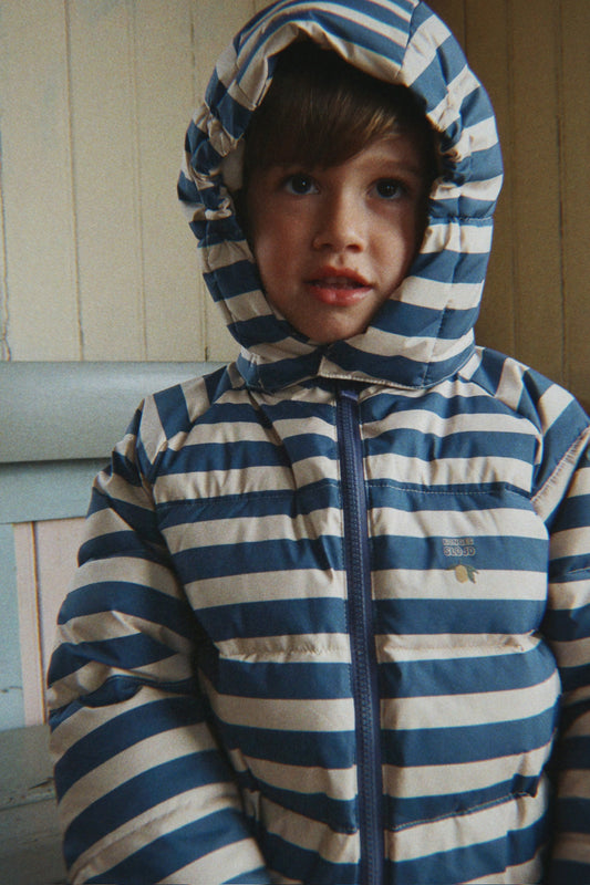 Winterjacke Nuka "Bleu Noir Stripe"