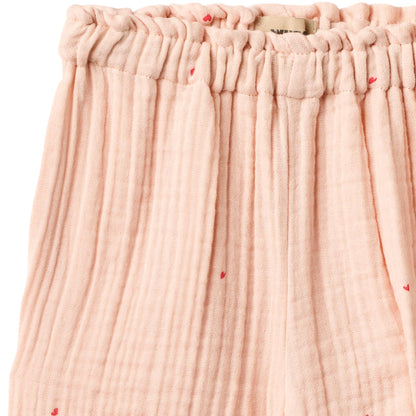 Musselin Hose Petrine "Powder Hearts"