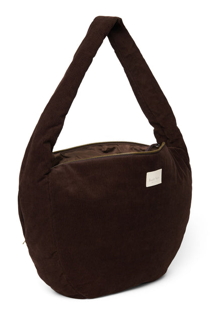 Crossbody Bag "Dark Brown Rib Puffy"