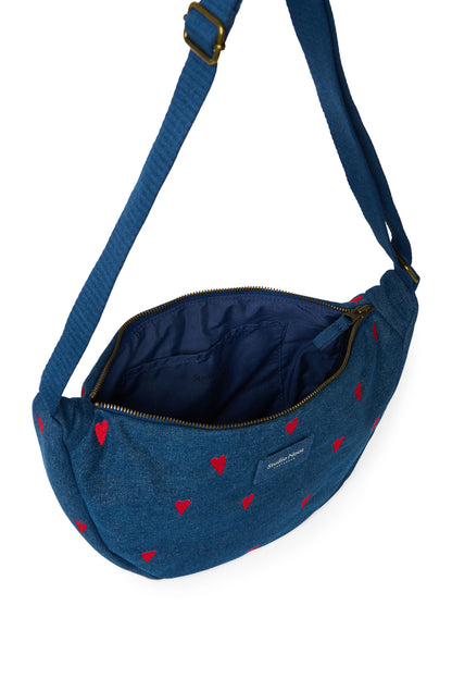 Fannypack "Dark Blue Red Hearts Denim"