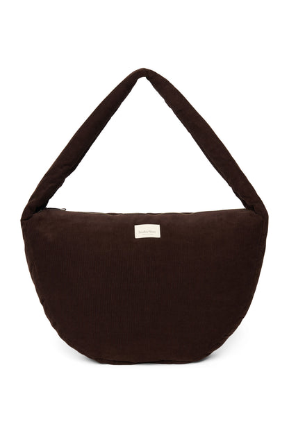 Crossbody Bag "Dark Brown Rib Puffy"