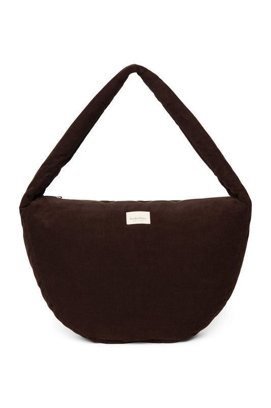 Crossbody Bag "Dark Brown Rib Puffy"