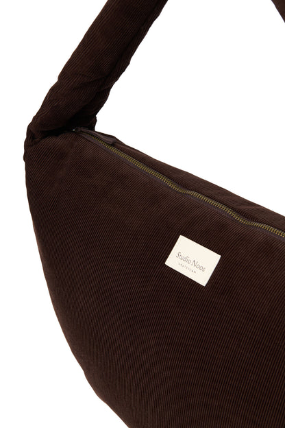Crossbody Bag "Dark Brown Rib Puffy"