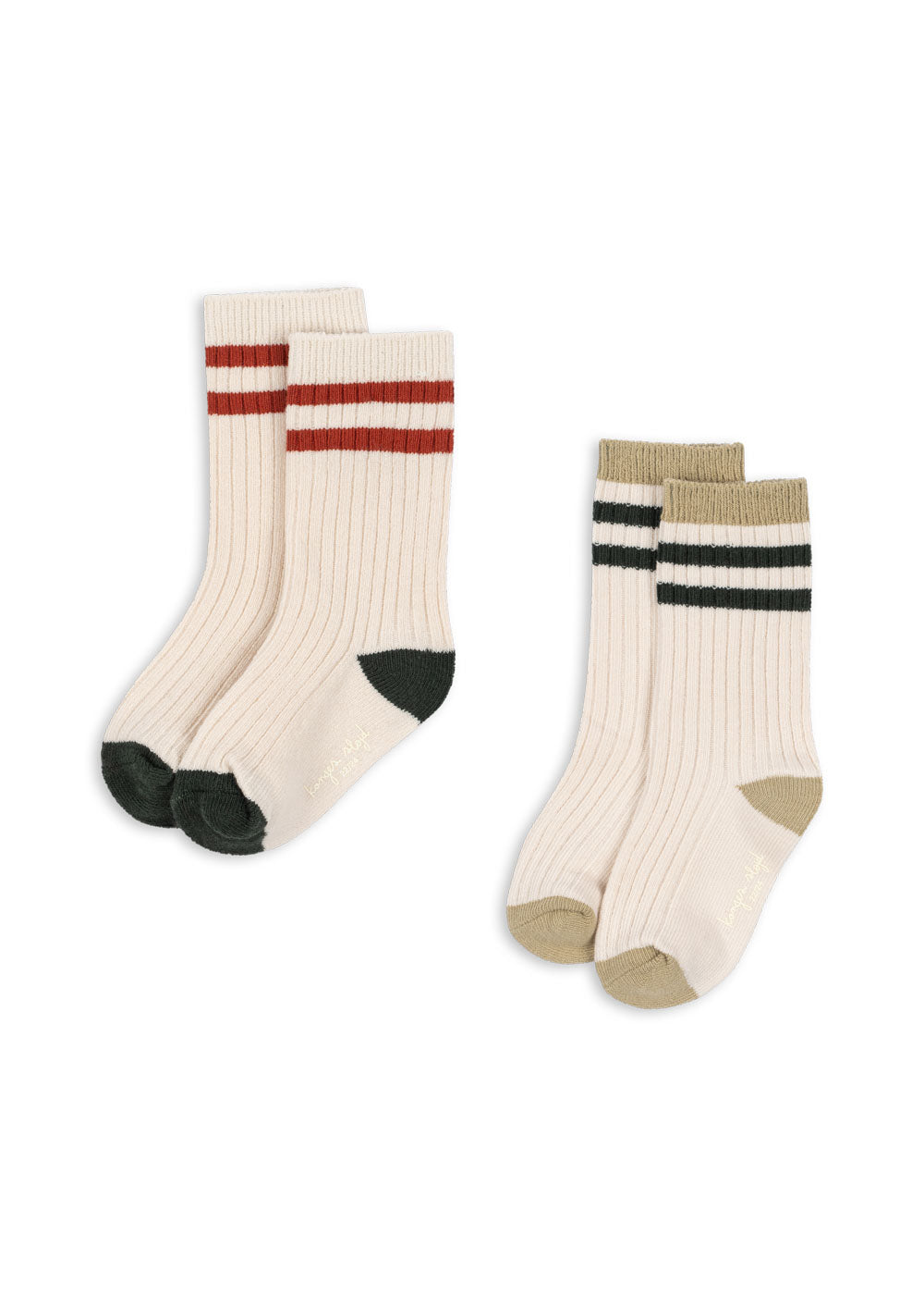 Socken Rib "Green Stripe"
