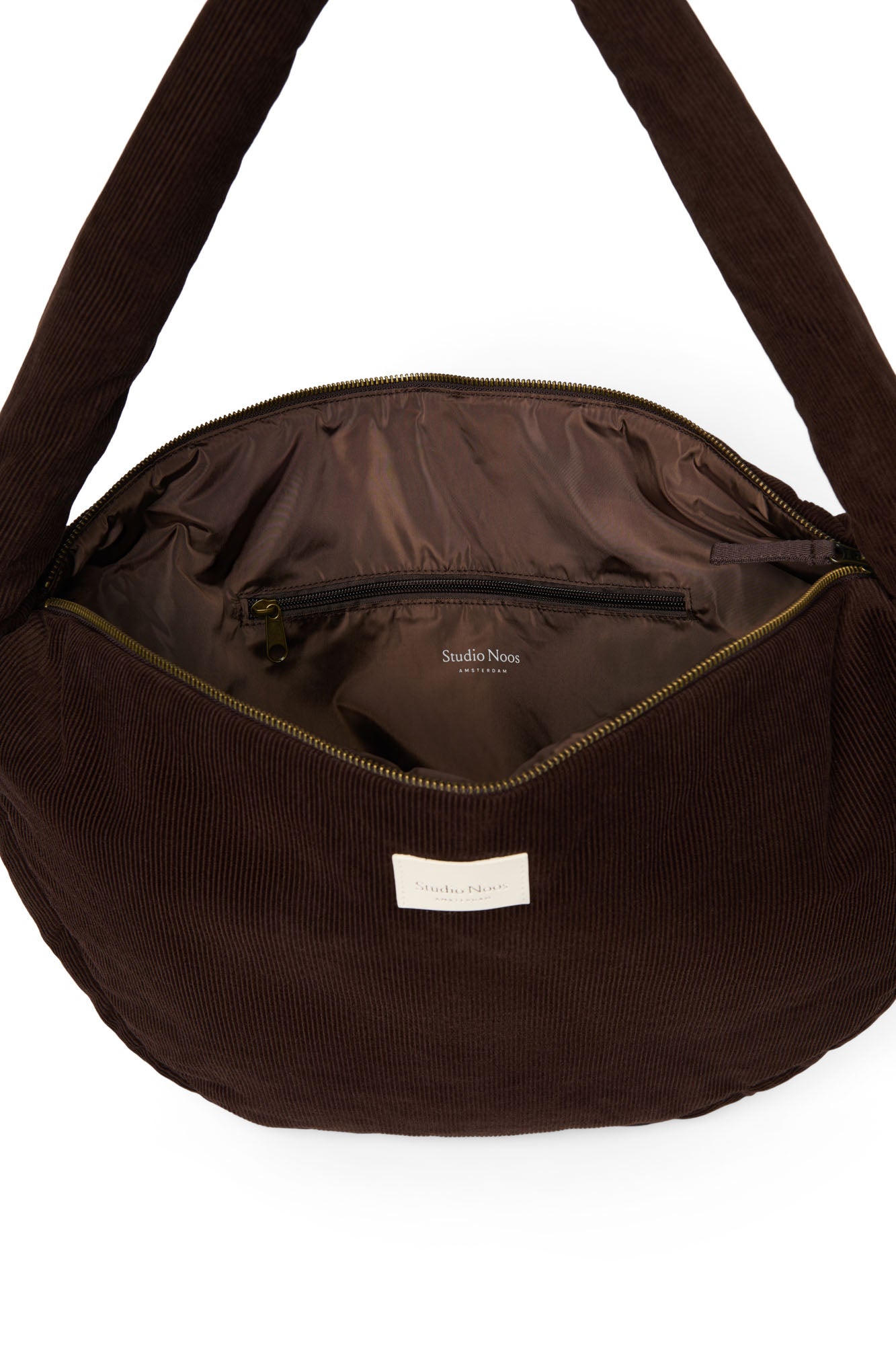 Crossbody Bag "Dark Brown Rib Puffy"