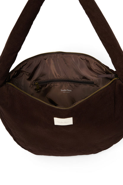 Crossbody Bag "Dark Brown Rib Puffy"