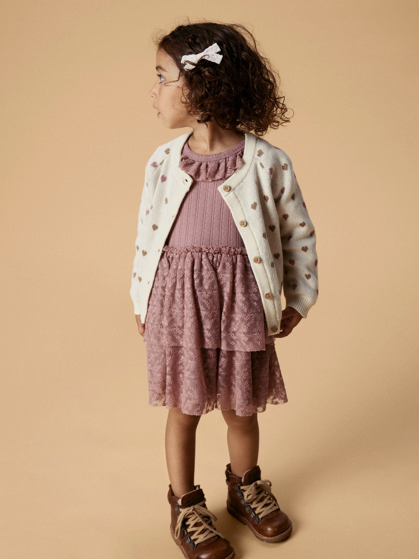 Strickjacke Saran "Sepia Tint/Heart"