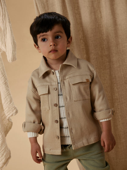 Loose Twill Overshirt Taru "Irish Cream"
