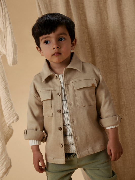 Loose Twill Overshirt Taru "Irish Cream"