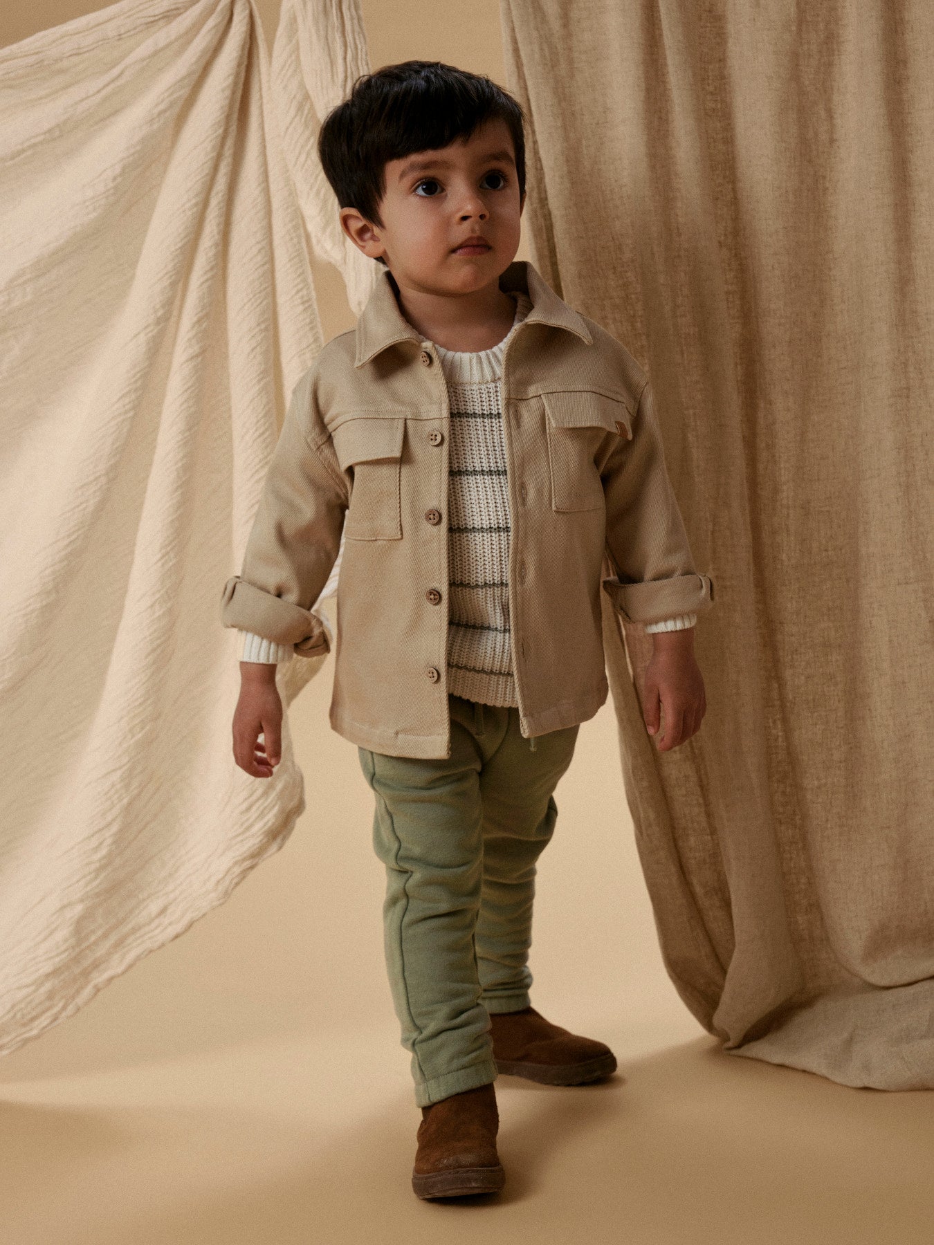 Loose Twill Overshirt Taru "Irish Cream"