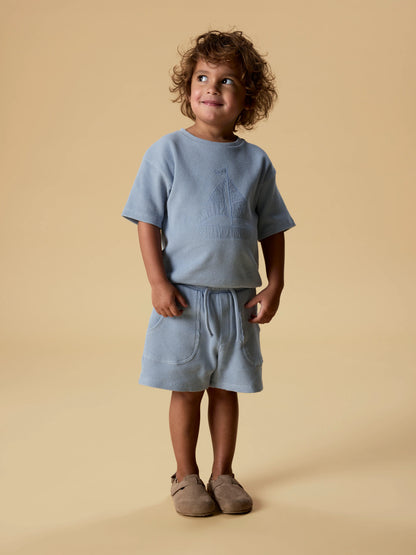 Loose Sweat Shorts Harun "Dusty Blue"