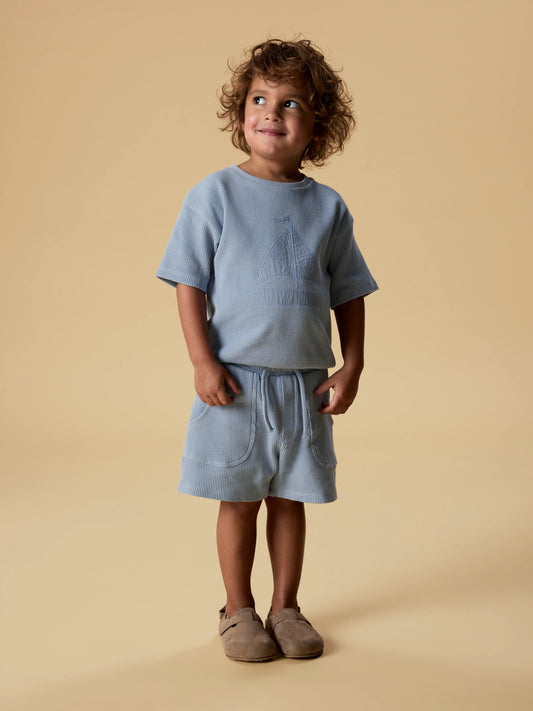 Loose Sweat Shorts Harun "Dusty Blue"