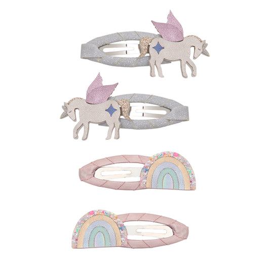 Haarclips "Unicorn and rainbow"