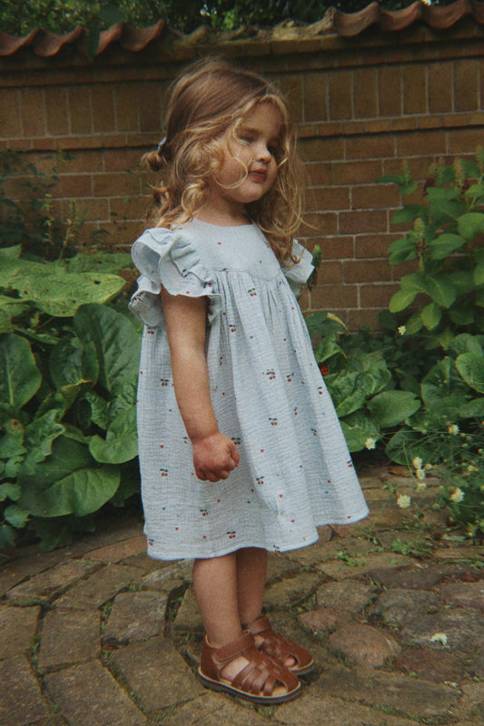 Kleid Coco "Cherry Blue Coeur"