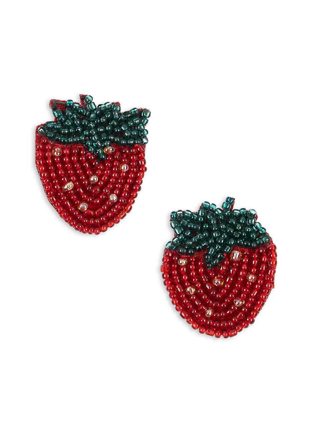 2 Pack Beaded Hair Clips "Strawberry"