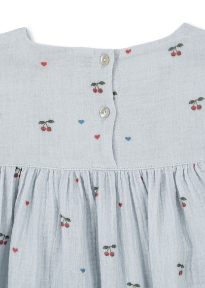 Kleid Coco "Cherry Blue Coeur"